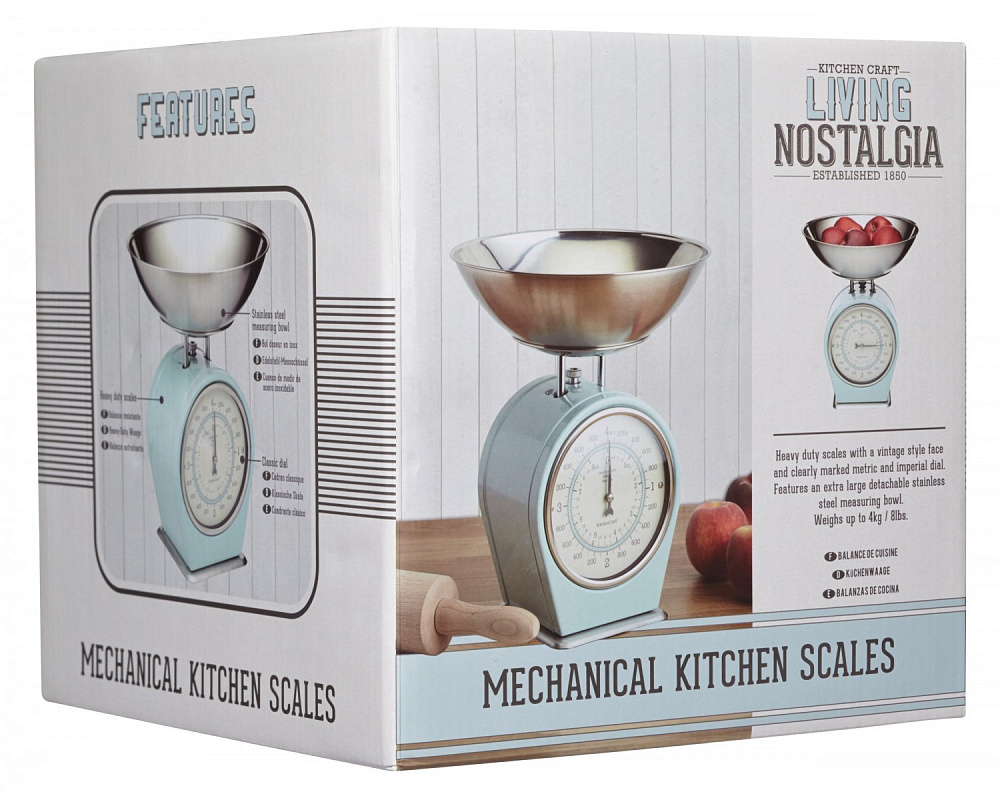 Kitchen Craft Весы кухонные механические Living Nostalgia blue Арт.: LNSCALEBLU