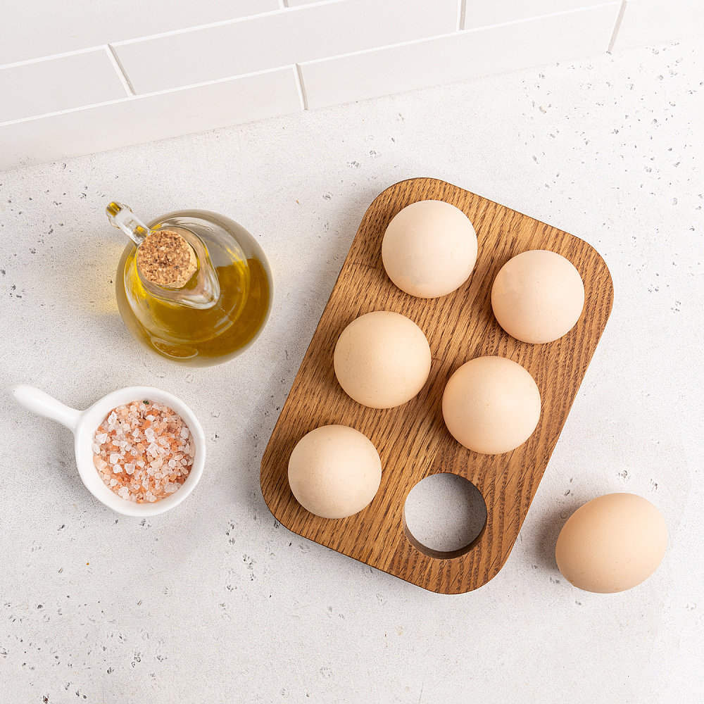 Подставка для 6 яиц деревянная, дуб Арт.: ДРВ-41/1