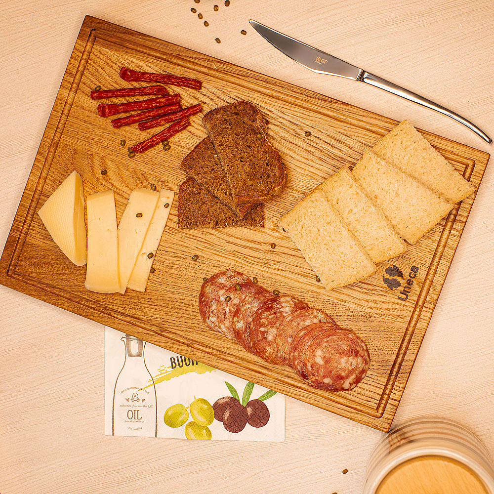  Доска разделочная прямоугольная 33х23х1,8 см деревянная, дуб Арт.: ДЧ-019/1