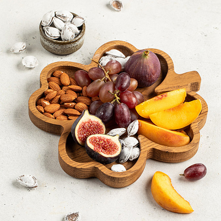 Менажница "Клевер" деревянная, дуб Арт.: ДРВ-12/1