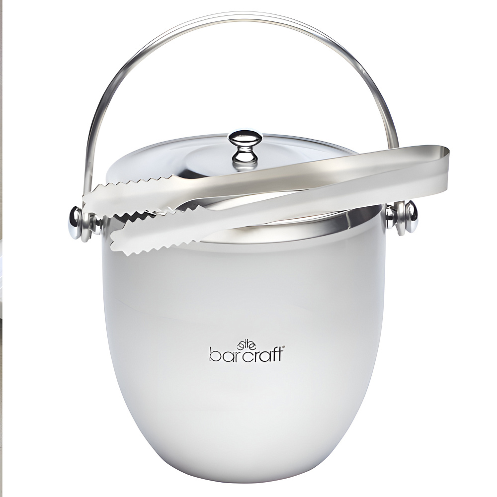 Ведерко для льда с крышкой и щипцами BarCraft из нерж/стали Арт.: KCBCICEBUC