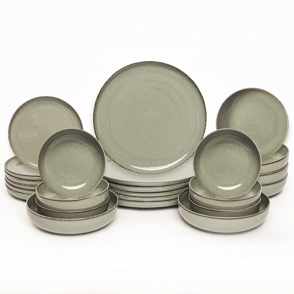  Комплект столовой посуды "Жемчужное настроение" 24 предметов зеленый Арт.: P03