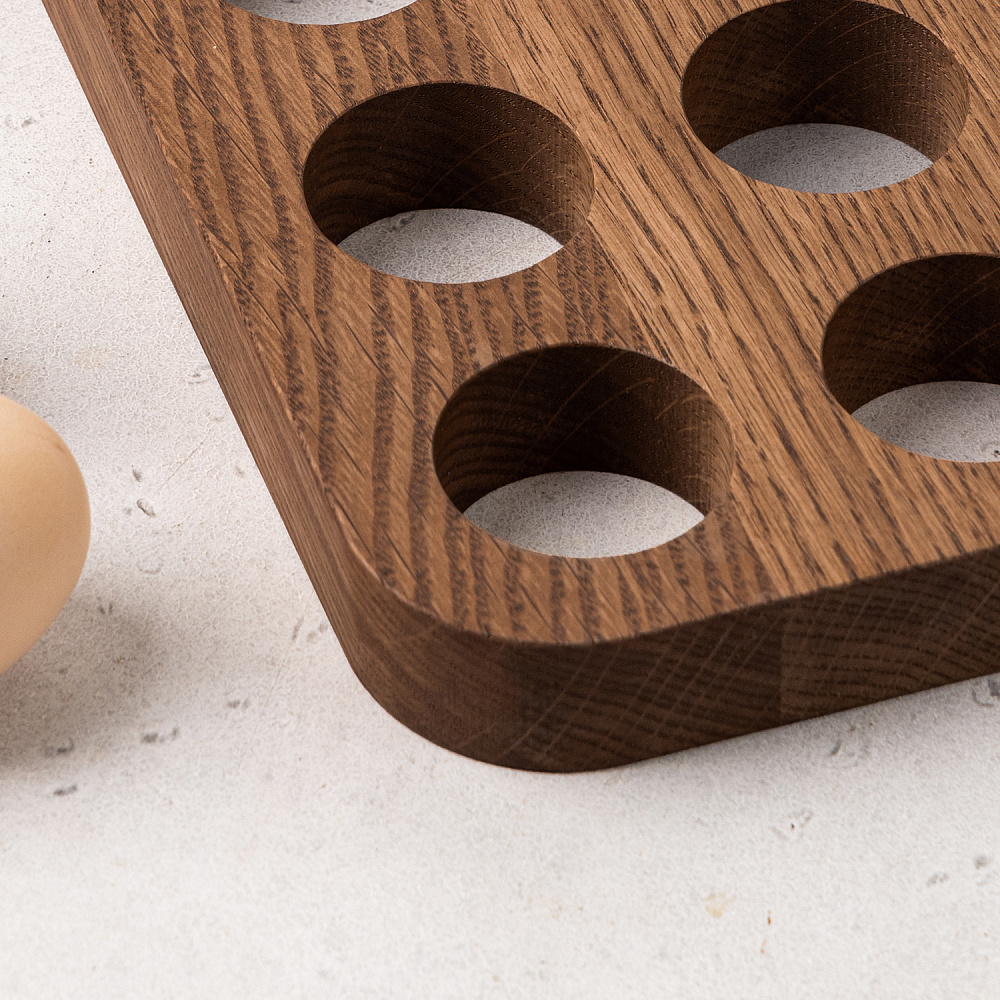 Подставка для 10 яиц деревянная, дуб Арт.: ДРВ-35/2