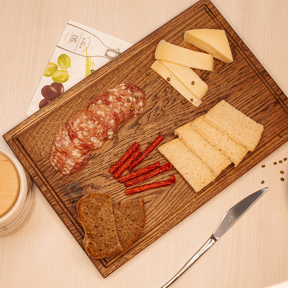  Доска разделочная прямоугольная 33х23х1,8 см деревянная, дуб Арт.: ДЧ-019/2