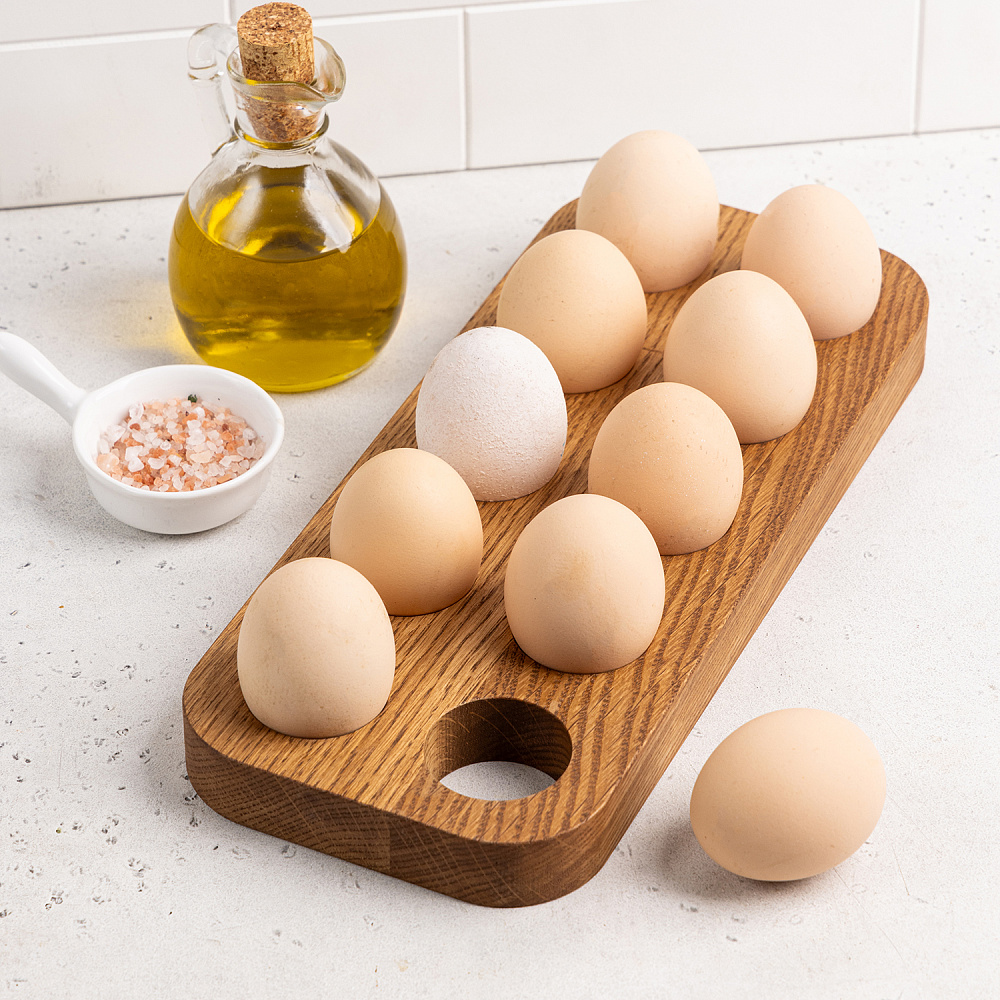 Подставка для 10 яиц деревянная, дуб Арт.: ДРВ-35/1