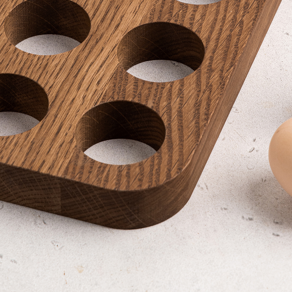 Подставка для 6 яиц деревянная, дуб Арт.: ДРВ-41/2