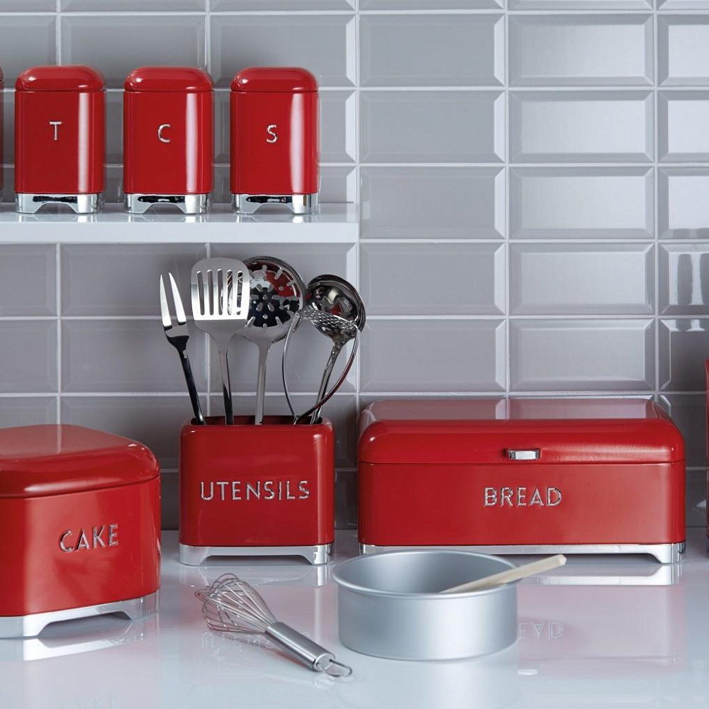 Kitchen Craft Органайзер для кухонных принадлежностей Lovello Retro red Арт.: LOVUTENRED