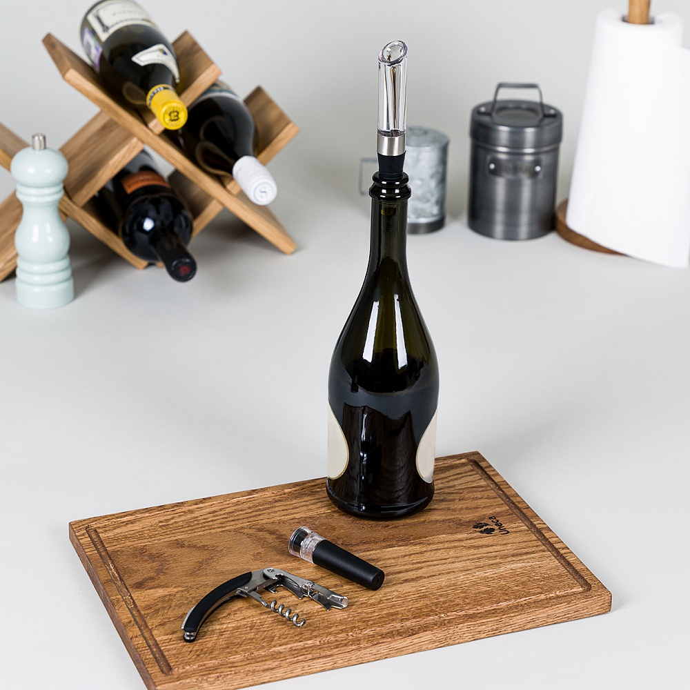  Подарочный набор из 3-х барных аксессуаров (аэратор для вина, штопор, винная пробка) Арт.: HJ-WGS07