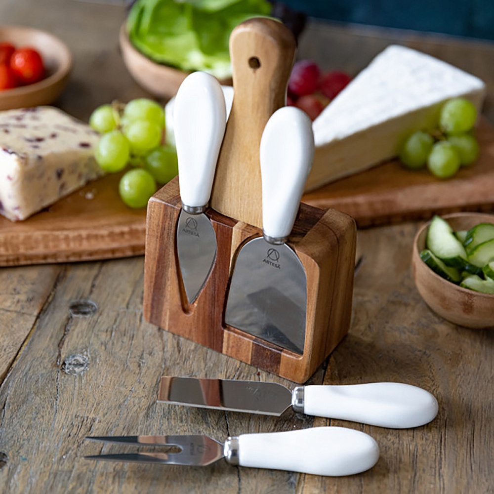  Набор ножей для сыра (ножи 4 шт., подставка для ножей 1 шт.) Арт.: ARTCHEESESET